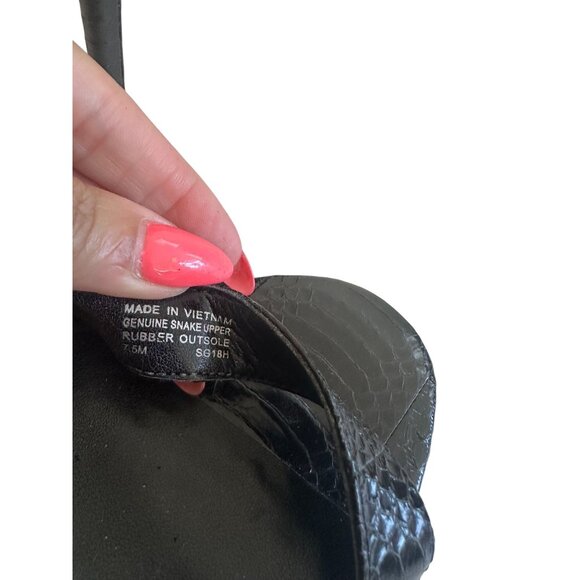 MICHAEL KORS Black Genuine Snakeskin Sandals Heels Size 7.5 - Picture 5 of 12